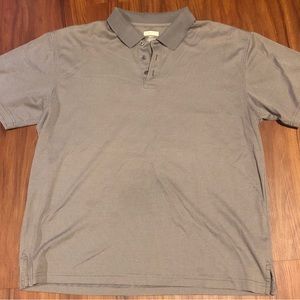 Joseph & Feiss Polo Shirt Men's 2XLT Modern Fit Gray & White Short Sleeve